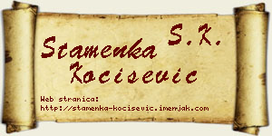 Stamenka Kočišević vizit kartica